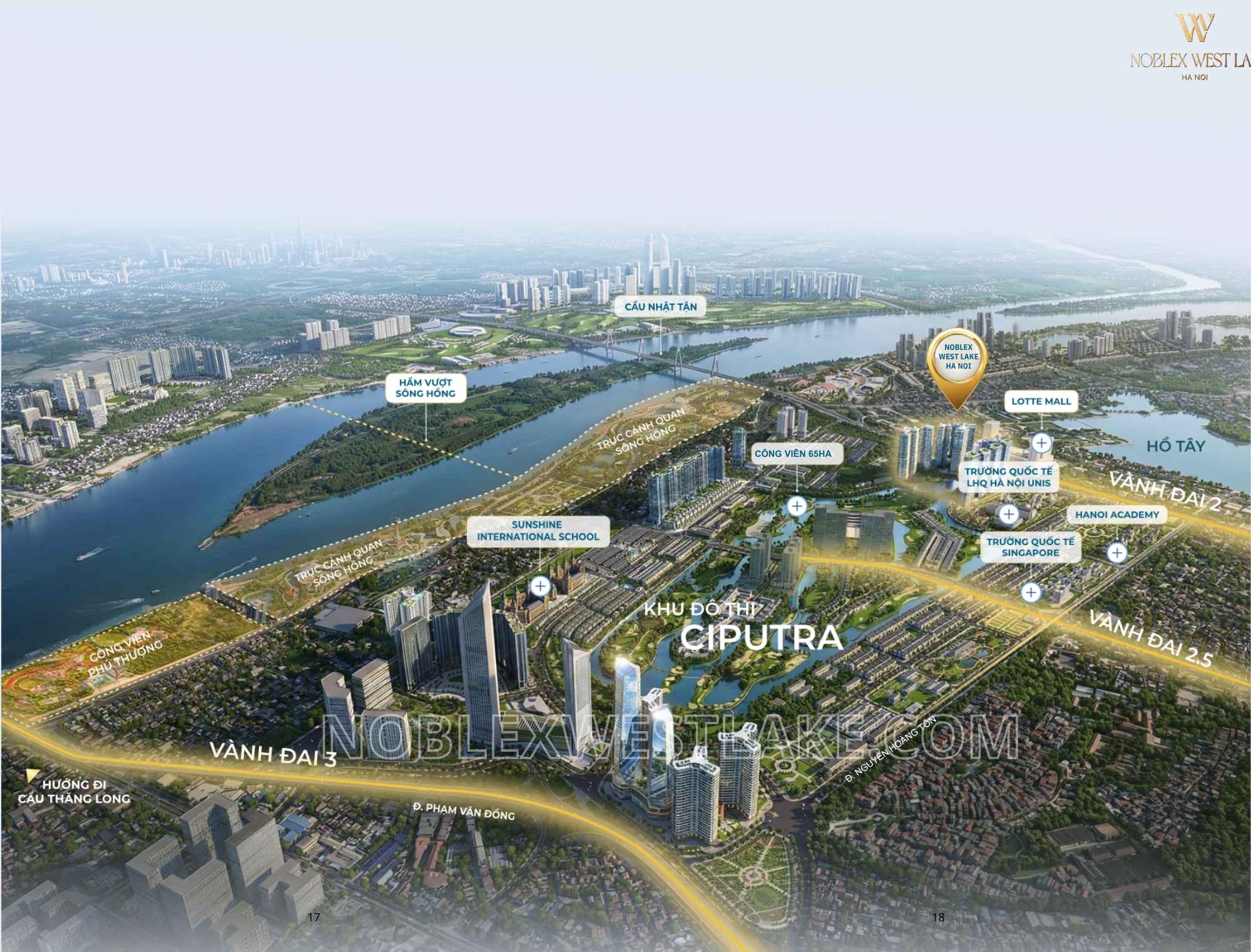 Bản đồ liên kết vùng quanh NobleX West Lake